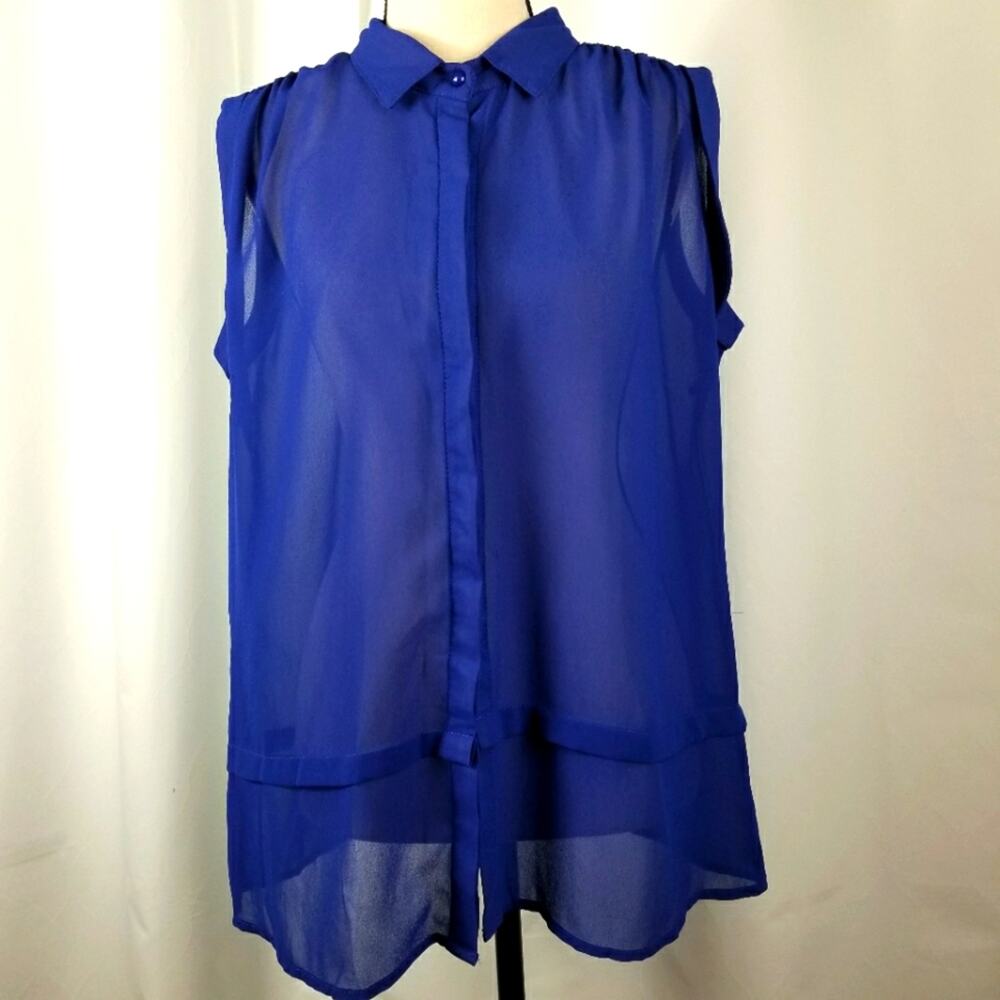 Baluoke Blue Button Down Blouse - Size XL